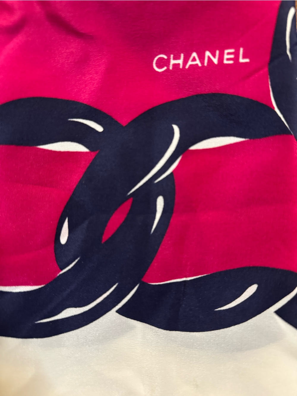 Chanel CC Logo Large Silk Square Scarf - Picture 3 of 7